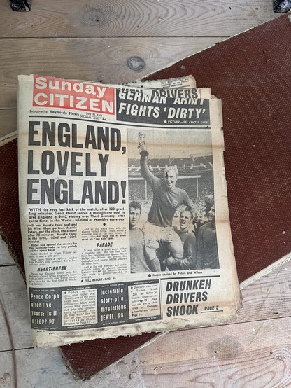 Found this while taking a floor up yesterday, I’ve found a ton of old newspapers in the past, but nothing like this.