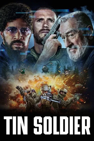 "Tin soldier" di Brad Furman, 87 minuti, 2025.

- The Bokushi (Jamie Foxx) è un leader che predica a centinaia di veterani di guerra, attratti dalla promessa che sotto la sua guida avranno protezione e uno scopo nella vita. Circondato dai suoi devoti seguaci tutti militarmente addestrati, The Bokushi ha eretto una fortezza impenetrabile e ha accumulato un imponente arsenale di armi. - da themoviedb.org

L'immagine è il poster del film Tin Soldier. Il titolo appare in lettere bianche audaci nella parte inferiore. Sopra il titolo, c'è una scena d'azione intensa con soldati in abbigliamento da combattimento, armati di armi, tra esplosioni e fuoco. Sullo sfondo si vede una foresta e degli elicotteri che sorvolano l'area, aumentando la sensazione di tensione e dramma. L'immagine comunica chiaramente i temi della guerra e dell'azione che caratterizzano la pellicola.

Descrizione generata con AI.